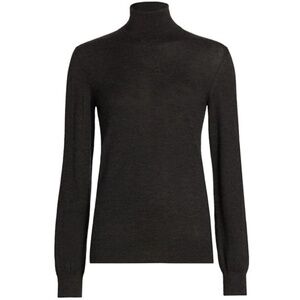 The Row S Dark Grey Demme Sweater Turtleneck 70% Cashmere, 30% Silk